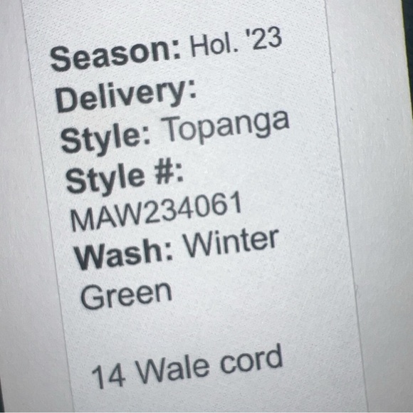 Modern American Topanga Corduroy Pants in Winter Green | NEW/NWT!!💚💚 - Picture 8 of 10